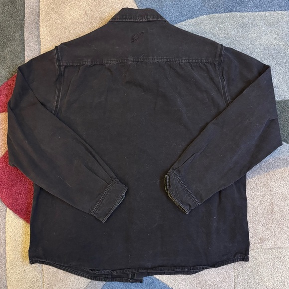 Publish Brand Black Utility Jacket XL Elbow Patch Button Up Workwear Streetwear - Picture 3 of 3